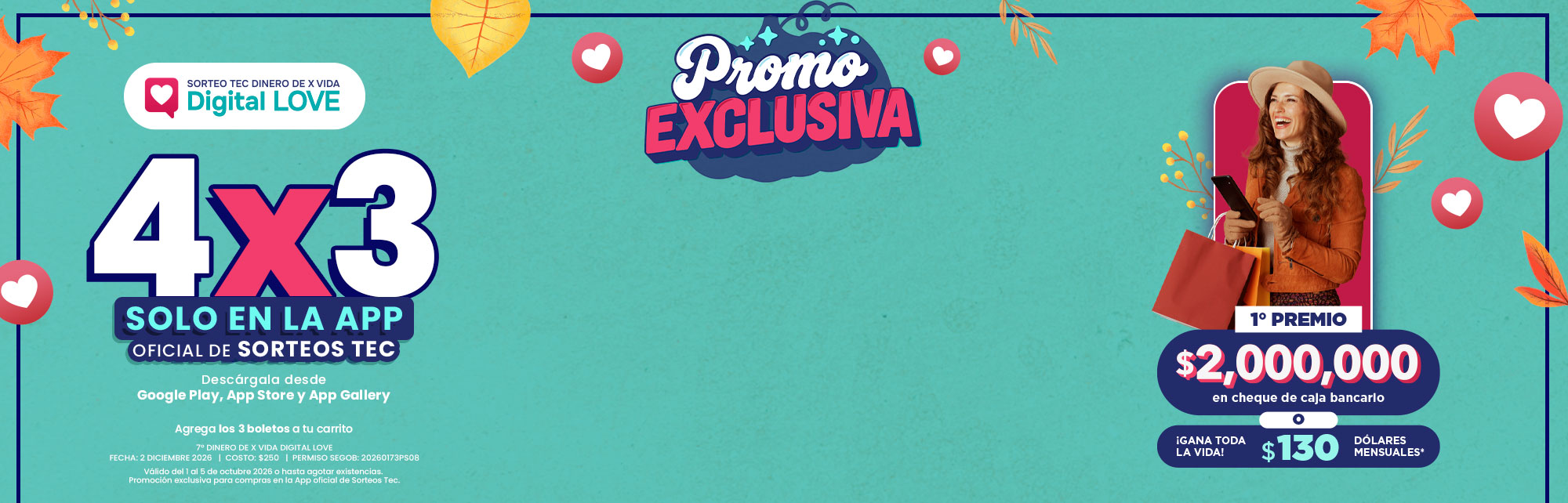 Gana dinero para el resto de tu vida con el nuevo sorteo Digital Love de Sorteos Tec; puedes recibir hasta 130 dólares mensuales